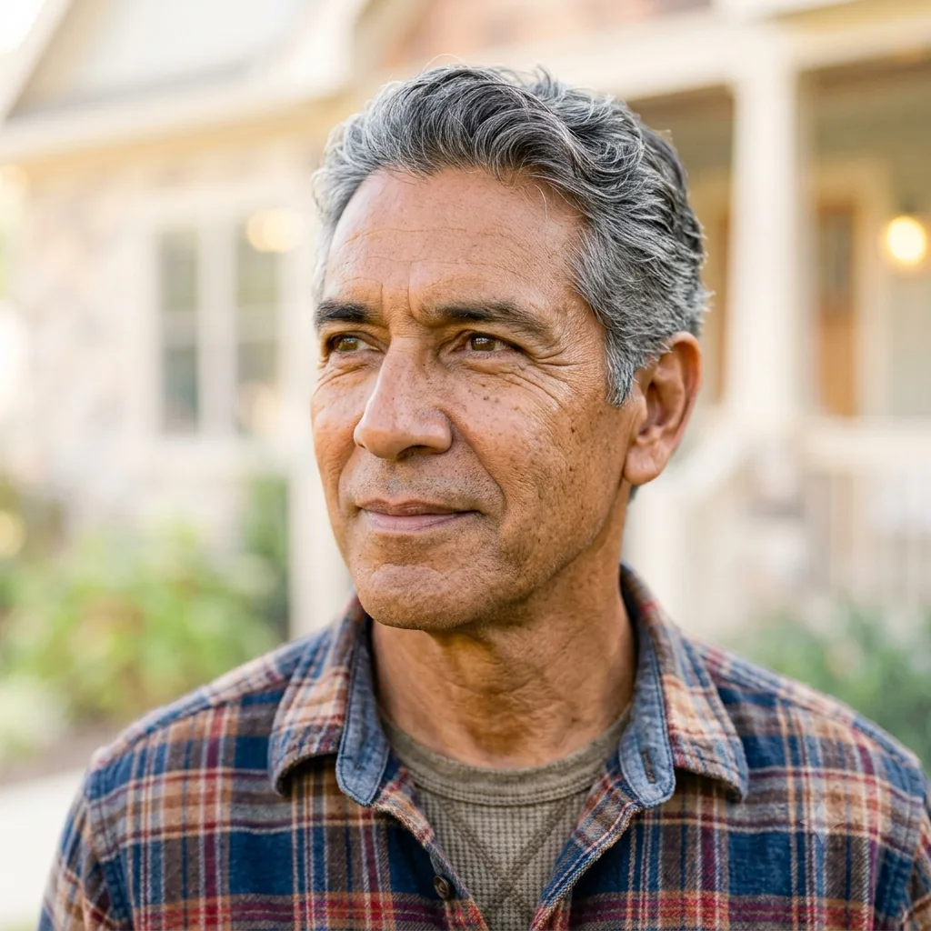 Frontrun Partners advisor in front of a single-family home